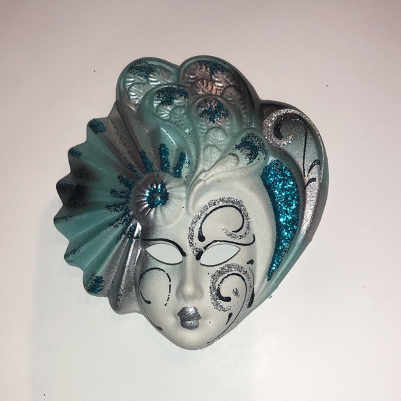 Hand Crafted Painted Venice Italy Venetian Carnival Mask Small Wall Hang Decor - Picture 8 of 10